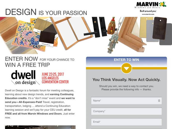 Dwell on Design landing page